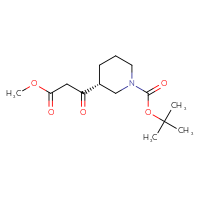 Chemical structure of tert-butyl (3R)-3-(3-methoxy-3-oxopropanoyl)piperidine-1-carboxylate - CSSB00025716350