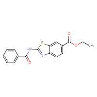Chemical structure of ethyl 2-benzamido-1,3-benzothiazole-6-carboxylate - CSSB00103168022