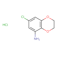 Chemical structure of 7-chloro-2,3-dihydro-1,4-benzodioxin-5-amine hydrochloride - CSSB06744473513