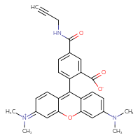 Chemical structure of 2-[6-(dimethylamino)-3-(dimethyliminiumyl)-3H-xanthen-9-yl]-5-[(prop-2-yn-1-yl)carbamoyl]benzoate - CSSB00159250265