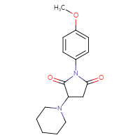 Chemical structure of 1-(4-methoxyphenyl)-3-(piperidin-1-yl)pyrrolidine-2,5-dione - CSSB00116271120