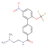 Chemical structure of N-[2-(dimethylamino)ethyl]-5'-nitro-2'-(trifluoromethoxy)-[1,1'-biphenyl]-4-carboxamide - CSSB21531607889