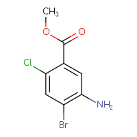 Chemical structure of methyl 5-amino-4-bromo-2-chlorobenzoate - CSSB00011794319