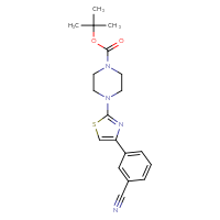 Chemical structure of tert-butyl 4-[4-(3-cyanophenyl)-1,3-thiazol-2-yl]piperazine-1-carboxylate - CSSB00106104565