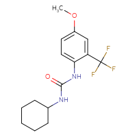 Chemical structure of 1-cyclohexyl-3-[4-methoxy-2-(trifluoromethyl)phenyl]urea - CSSB02103998065