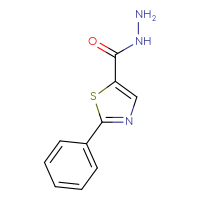 Chemical structure of 2-phenyl-1,3-thiazole-5-carbohydrazide - CSSB00000047543