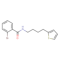 Chemical structure of 2-bromo-N-[4-(thiophen-2-yl)butyl]benzamide - CSSB15120527855