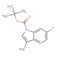 Chemical structure of tert-butyl 6-fluoro-3-methyl-1H-indole-1-carboxylate - CSSB10176262365