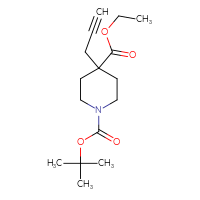 Chemical structure of 1-tert-butyl 4-ethyl 4-(prop-2-yn-1-yl)piperidine-1,4-dicarboxylate - CSSB00016984773