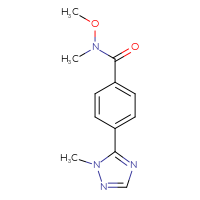 Chemical structure of N-methoxy-N-methyl-4-(1-methyl-1H-1,2,4-triazol-5-yl)benzamide - CSSB01395047881