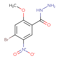 Chemical structure of 4-bromo-2-methoxy-5-nitrobenzohydrazide - CSSB21151596144