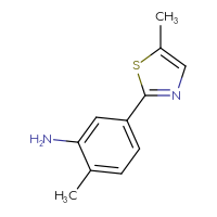 Chemical structure of 2-methyl-5-(5-methyl-1,3-thiazol-2-yl)aniline - CSSB00118806959