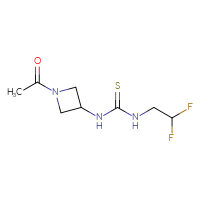 Chemical structure of 1-(1-acetylazetidin-3-yl)-3-(2,2-difluoroethyl)thiourea - CSSB21432484679