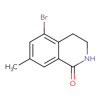 Chemical structure of 5-bromo-7-methyl-1,2,3,4-tetrahydroisoquinolin-1-one - CSSB00013047434