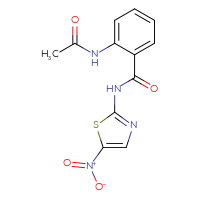 Chemical structure of 2-acetamido-N-(5-nitro-1,3-thiazol-2-yl)benzamide - CSSB20538596757