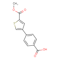 Chemical structure of 4-[5-(methoxycarbonyl)thiophen-3-yl]benzoic acid - CSSB00150708212