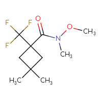 Chemical structure of N-methoxy-N,3,3-trimethyl-1-(trifluoromethyl)cyclobutane-1-carboxamide - CSSB07054516578