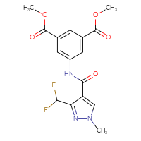 Chemical structure of 1,3-dimethyl 5-[3-(difluoromethyl)-1-methyl-1H-pyrazole-4-amido]benzene-1,3-dicarboxylate - CSSB00457839028