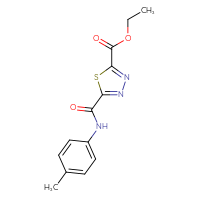 Chemical structure of ethyl 5-[(4-methylphenyl)carbamoyl]-1,3,4-thiadiazole-2-carboxylate - CSSB00020596442