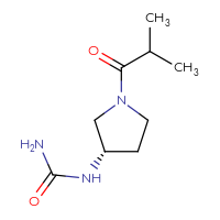 Chemical structure of [(3S)-1-(2-methylpropanoyl)pyrrolidin-3-yl]urea - CSSB06808826573