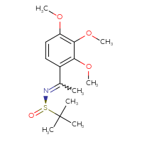 Chemical structure of (R)-2-methyl-N-[1-(2,3,4-trimethoxyphenyl)ethylidene]propane-2-sulfinamide - CSSB21349234937