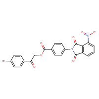 Chemical structure of 2-(4-bromophenyl)-2-oxoethyl 4-(4-nitro-1,3-dioxo-2,3-dihydro-1H-isoindol-2-yl)benzoate - CSSB00121712334