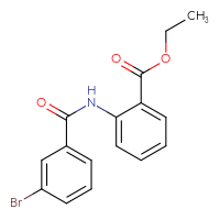 Chemical structure of ethyl 2-(3-bromobenzamido)benzoate - CSSB00025729916
