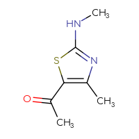 Chemical structure of 1-[4-methyl-2-(methylamino)-1,3-thiazol-5-yl]ethan-1-one - CSSB00000005492