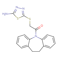 Chemical structure of 2-[(5-amino-1,3,4-thiadiazol-2-yl)sulfanyl]-1-{2-azatricyclo[9.4.0.0³,⁸]pentadeca-1(15),3,5,7,11,13-hexaen-2-yl}ethan-1-one - CSSB00026708196
