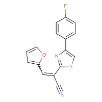 Chemical structure of 2-[4-(4-fluorophenyl)-1,3-thiazol-2-yl]-3-(furan-2-yl)prop-2-enenitrile - CSSB00026569257