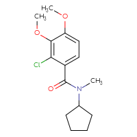 Chemical structure of 2-chloro-N-cyclopentyl-3,4-dimethoxy-N-methylbenzamide - CSSB01401500844
