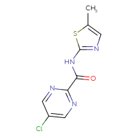 Chemical structure of 5-chloro-N-(5-methyl-1,3-thiazol-2-yl)pyrimidine-2-carboxamide - CSSB01994667432