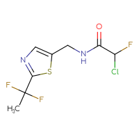 Chemical structure of 2-chloro-N-{[2-(1,1-difluoroethyl)-1,3-thiazol-5-yl]methyl}-2-fluoroacetamide - CSSB21332069814
