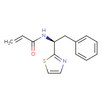 Chemical structure of N-[(1S)-2-phenyl-1-(1,3-thiazol-2-yl)ethyl]prop-2-enamide - CSSB06504381685