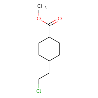 Chemical structure of methyl 4-(2-chloroethyl)cyclohexane-1-carboxylate - CSSB21246271912