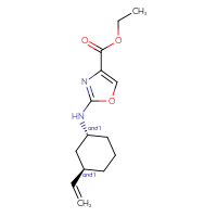 Chemical structure of rac-ethyl 2-{[(1R,3R)-3-ethenylcyclohexyl]amino}-1,3-oxazole-4-carboxylate - CSSB21495875397