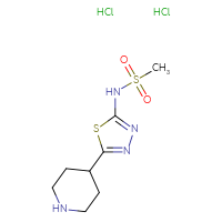 Chemical structure of N-[5-(piperidin-4-yl)-1,3,4-thiadiazol-2-yl]methanesulfonamide dihydrochloride - CSSB00025792039