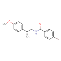 Chemical structure of 4-bromo-N-[(2R)-2-(4-methoxyphenyl)propyl]benzamide - CSSB21432560366
