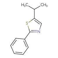 Chemical structure of 2-phenyl-5-(propan-2-yl)-1,3-thiazole - CSSB00013349086