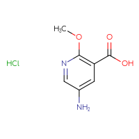 Chemical structure of 5-amino-2-methoxypyridine-3-carboxylic acid hydrochloride - CSSB20963515801
