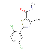 Chemical structure of 2-(2,5-dichlorophenyl)-N,4-dimethyl-1,3-thiazole-5-carboxamide - CSSB02007458534