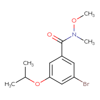 Chemical structure of 3-bromo-N-methoxy-N-methyl-5-(propan-2-yloxy)benzamide - CSSB01999556850