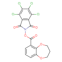 Chemical structure of 4,5,6,7-tetrachloro-1,3-dioxo-2,3-dihydro-1H-isoindol-2-yl 3,4-dihydro-2H-1,5-benzodioxepine-6-carboxylate - CSSB20269569994