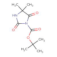 Chemical structure of tert-butyl 4,4-dimethyl-2,5-dioxoimidazolidine-1-carboxylate - CSSB00000064335