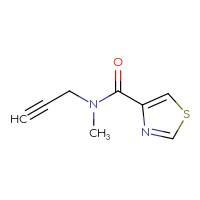 Chemical structure of N-methyl-N-(prop-2-yn-1-yl)-1,3-thiazole-4-carboxamide - CSSB00013048406