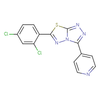 Chemical structure of 4-[6-(2,4-dichlorophenyl)-[1,2,4]triazolo[3,4-b][1,3,4]thiadiazol-3-yl]pyridine - CSSB00121637985