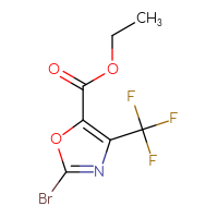 Chemical structure of ethyl 2-bromo-4-(trifluoromethyl)-1,3-oxazole-5-carboxylate - CSSB00010126205