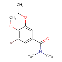 Chemical structure of 3-bromo-5-ethoxy-4-methoxy-N,N-dimethylbenzamide - CSSB01385228538