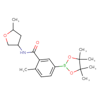 Chemical structure of 2-methyl-N-(5-methyloxolan-3-yl)-5-(4,4,5,5-tetramethyl-1,3,2-dioxaborolan-2-yl)benzamide - CSSB02533516518
