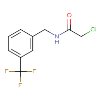Chemical structure of 2-chloro-N-{[3-(trifluoromethyl)phenyl]methyl}acetamide - CSSB00000230359